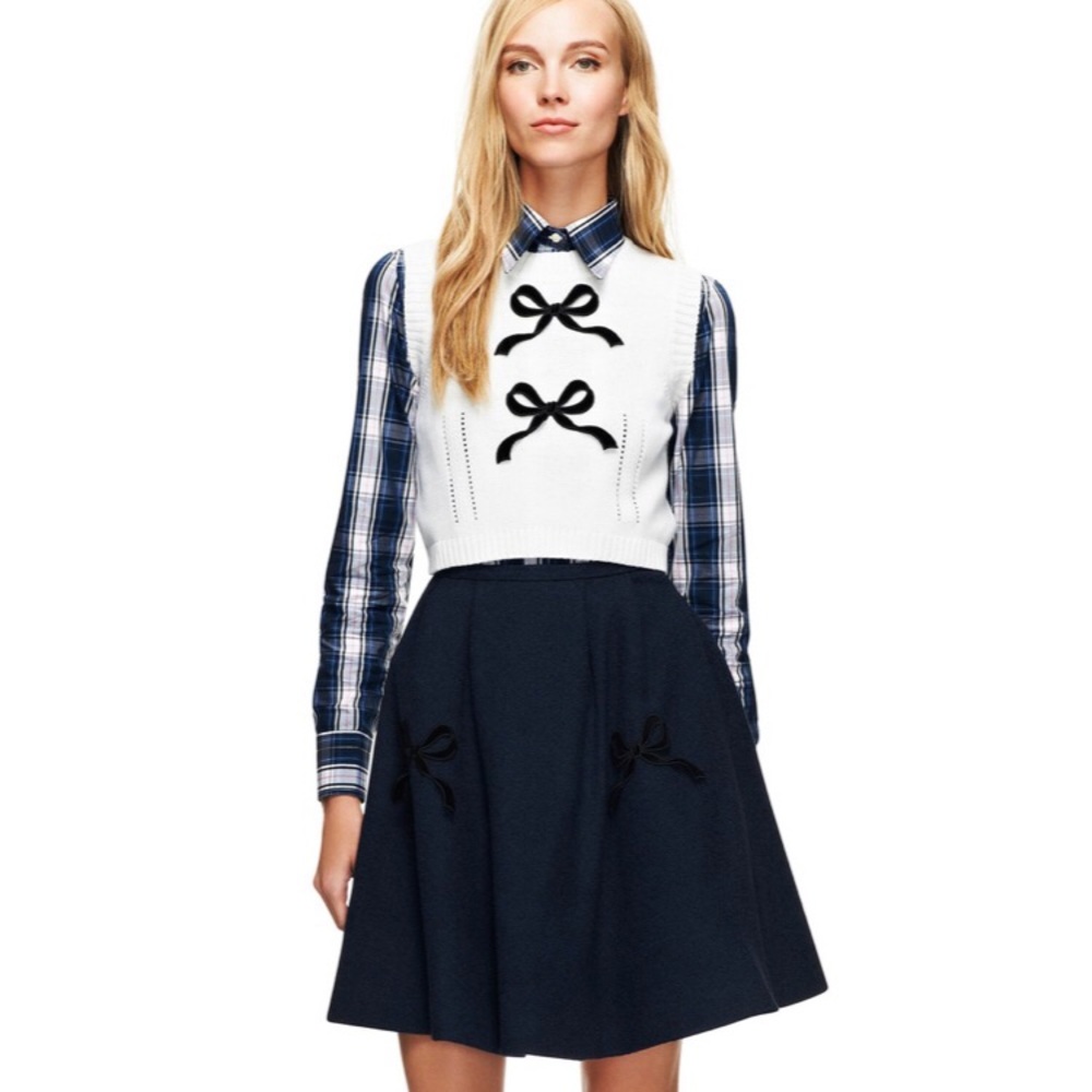 Vivetta Lilith Bow-Embellished High Waisted Skirt